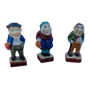 Set of Three  grumpy old men occupied Japan Vintage Figurines